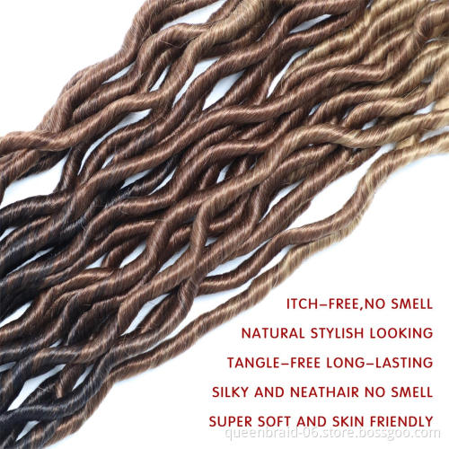 18 inch goddess wavy synthetic braided hair faux crochet braid hair extension